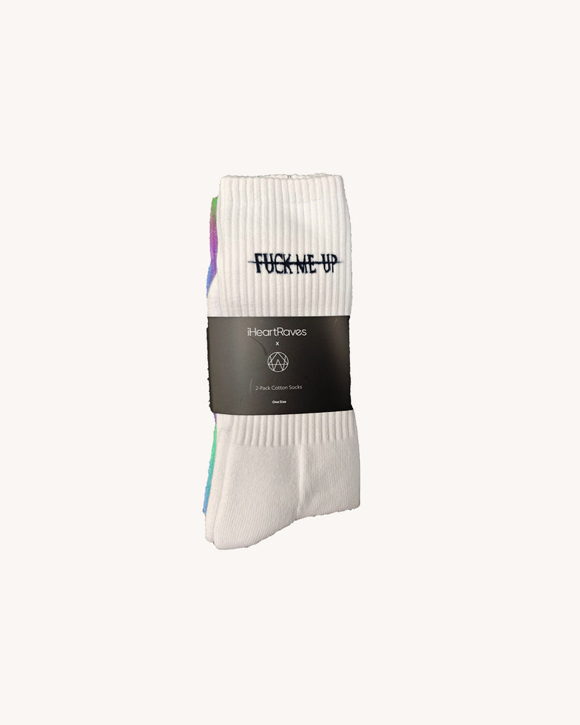 Alison Wonderland x iHR FMU 2-Pack Socks-Rainbow-Regular-White Front 2--Model---S