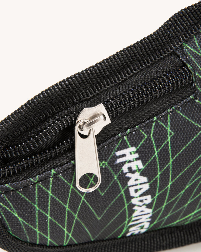 Break Ya Neck Headbanger Shoulder Pack with Anti-Theft Back Pocket-Black/Green/White-Curve1-Detail5--Nicole---1X