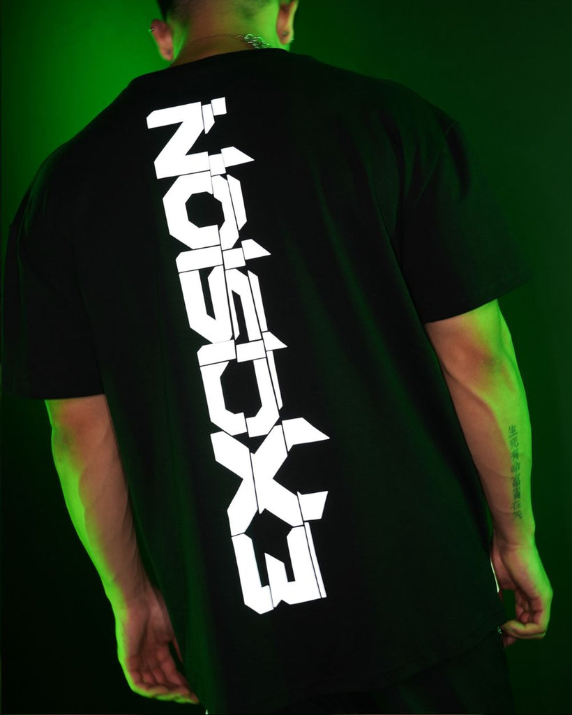 Excision x iHeartRaves Electric Surge Reflective Mens Tee-Black/Grey-Regular-Lifestyle 2--Raine---L