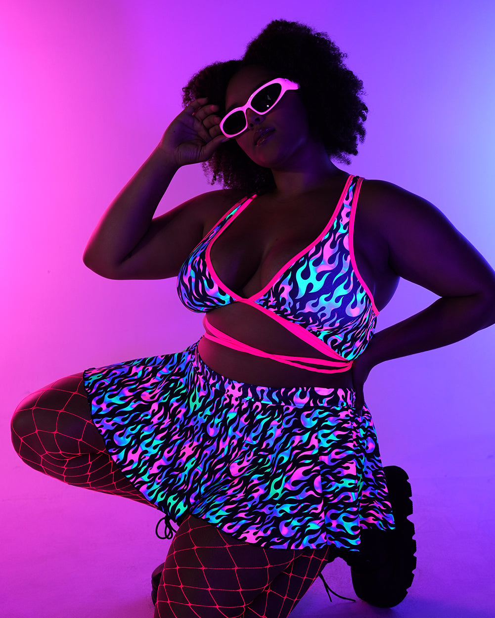 Rolita Couture x iHR Blacklight Blaze Cage Bra Top - Image 5