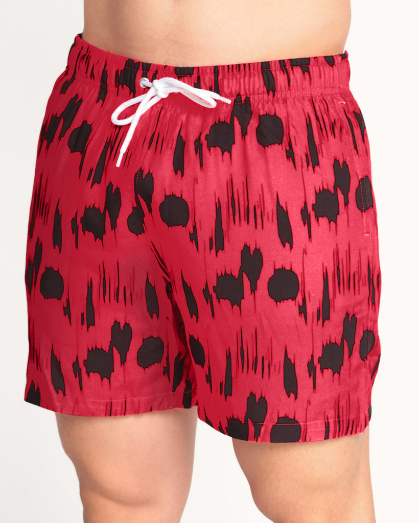 Horror House Men's Camp Shorts-Black/Red-Regular-Front--Eric2---L