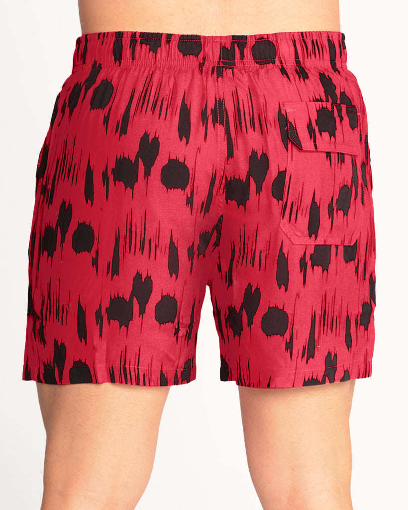 Horror House Men's Camp Shorts-Black/Red-Regular-Back--Eric2---L