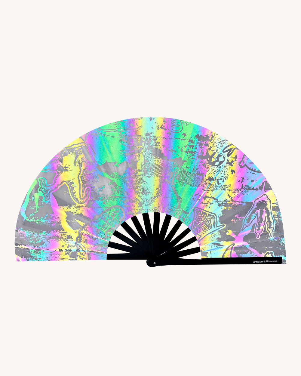 Reckless White Reflective Hand Fan - Image 1