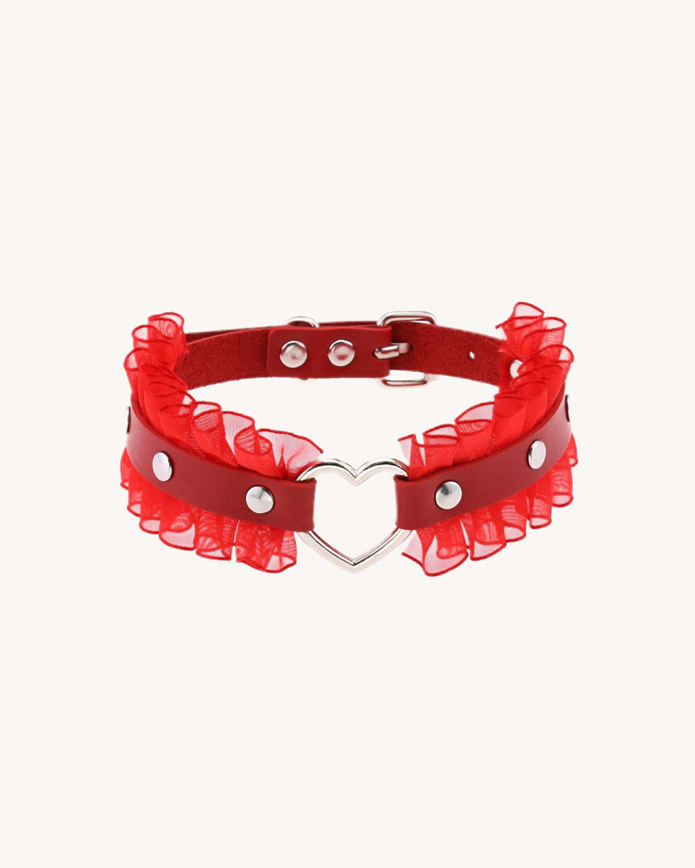 Everything is Romantic Ruffle Heart Choker - Image 34712536121527