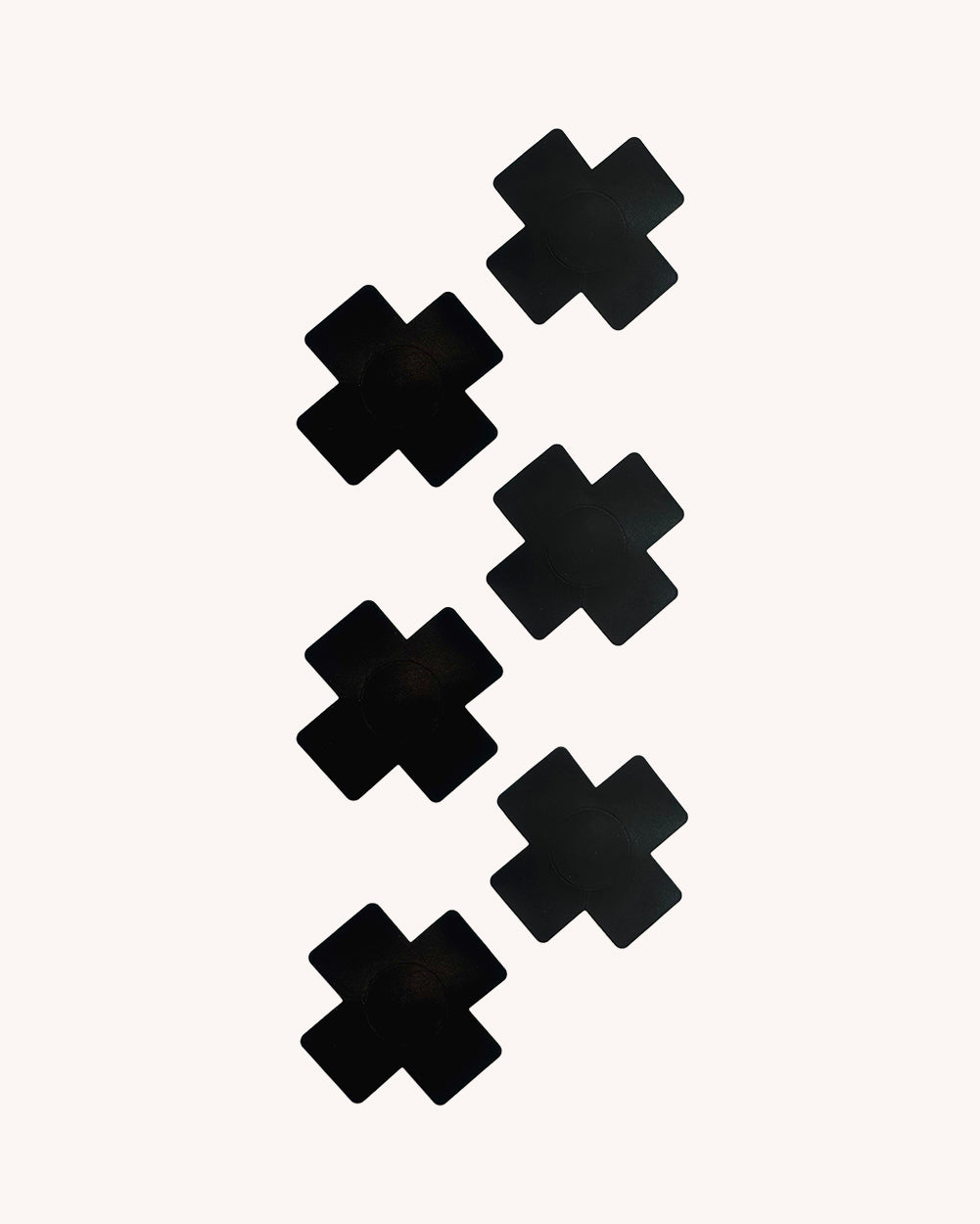 Euphoria 6-Pair Disposable Black Cross Pasties - Image 34646872555703