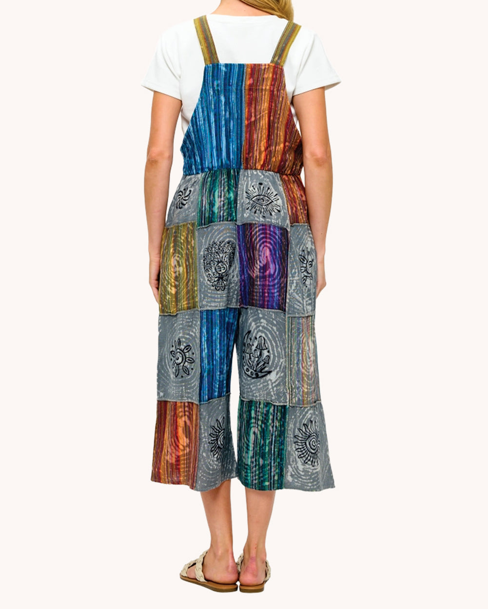 Color Drift Patchwork Overalls - Image 35325255745719