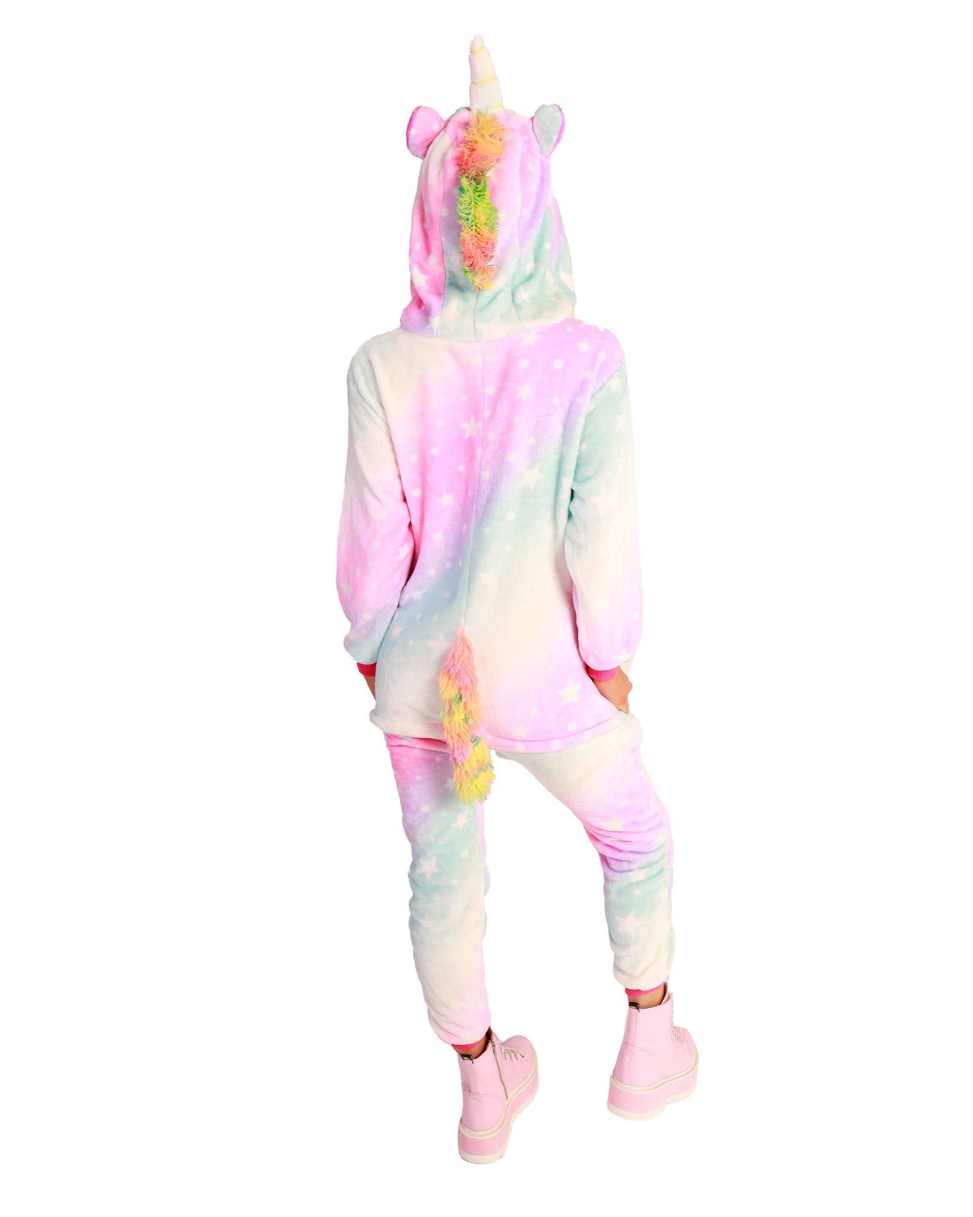 Twilight Unicorn Onesie-Blue/Pink/Yellow-Regular-Back--Hannah---S