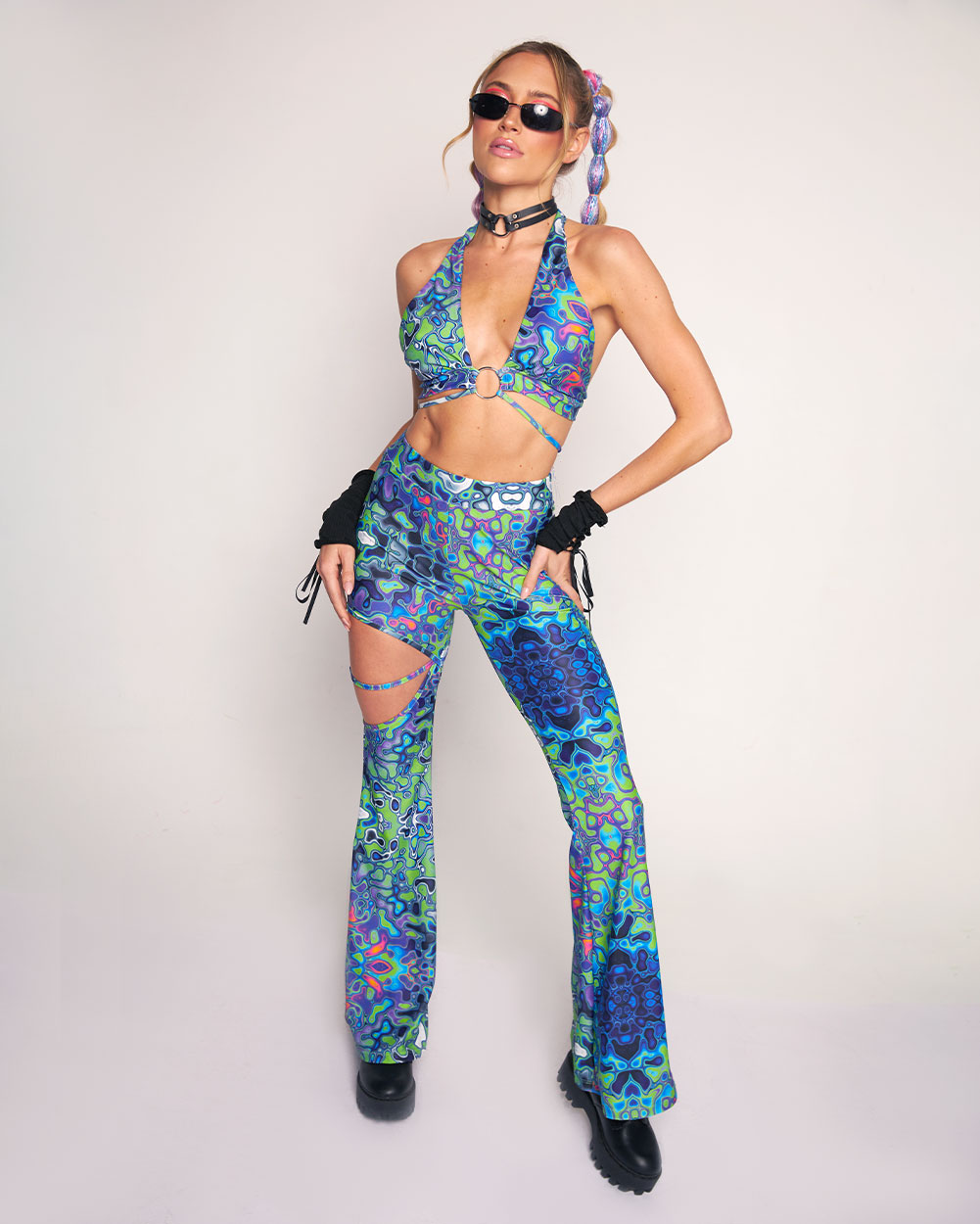 Acid Storm High-Waisted Pants-Blue/Green/Pink-Regular-Full--Liberty---S