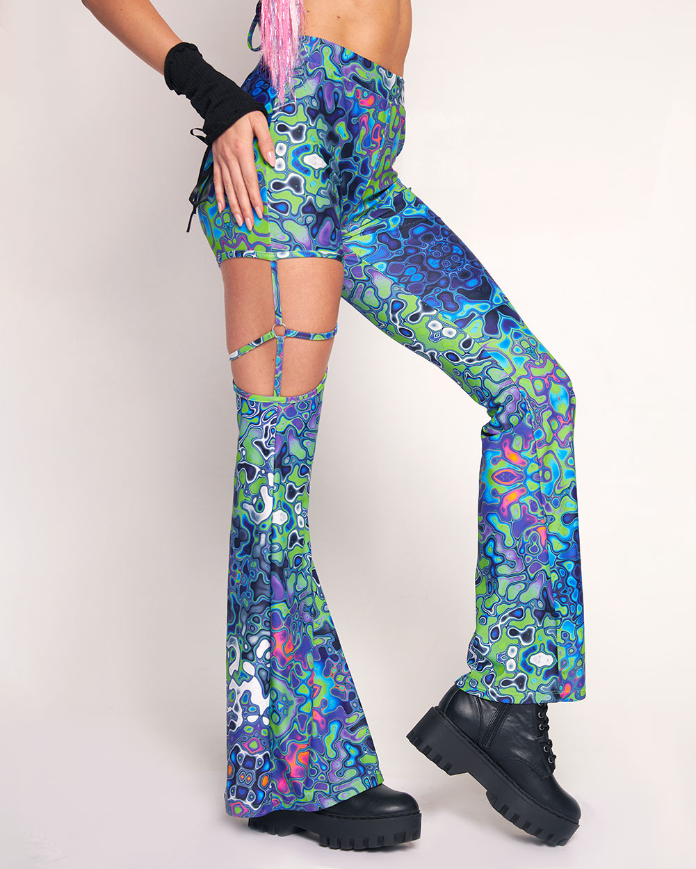 Acid Storm High-Waisted Pants-Blue/Green/Pink-Regular-Side--Liberty---S