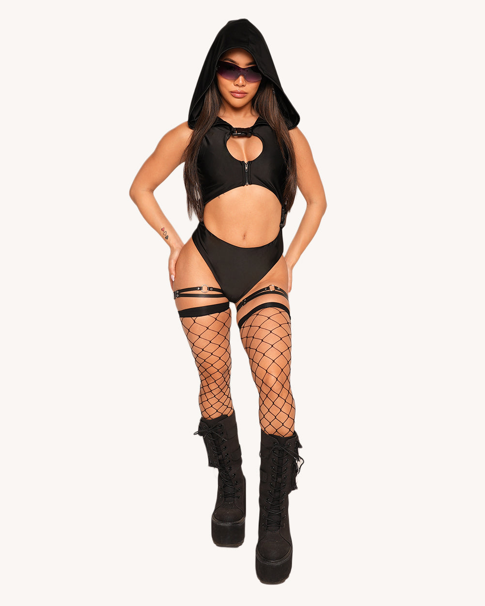 All Nighter Hooded Buckle Bodysuit - Image 4