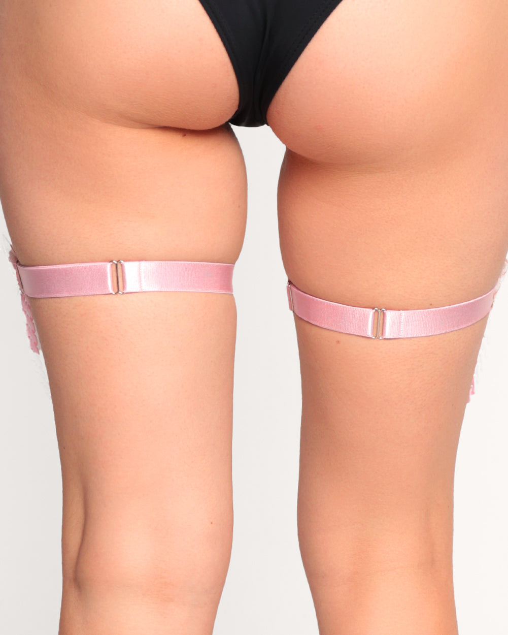 Angelic Presence Pair Butterfly Leg Garters-Pink-Regular-Back--Model---S