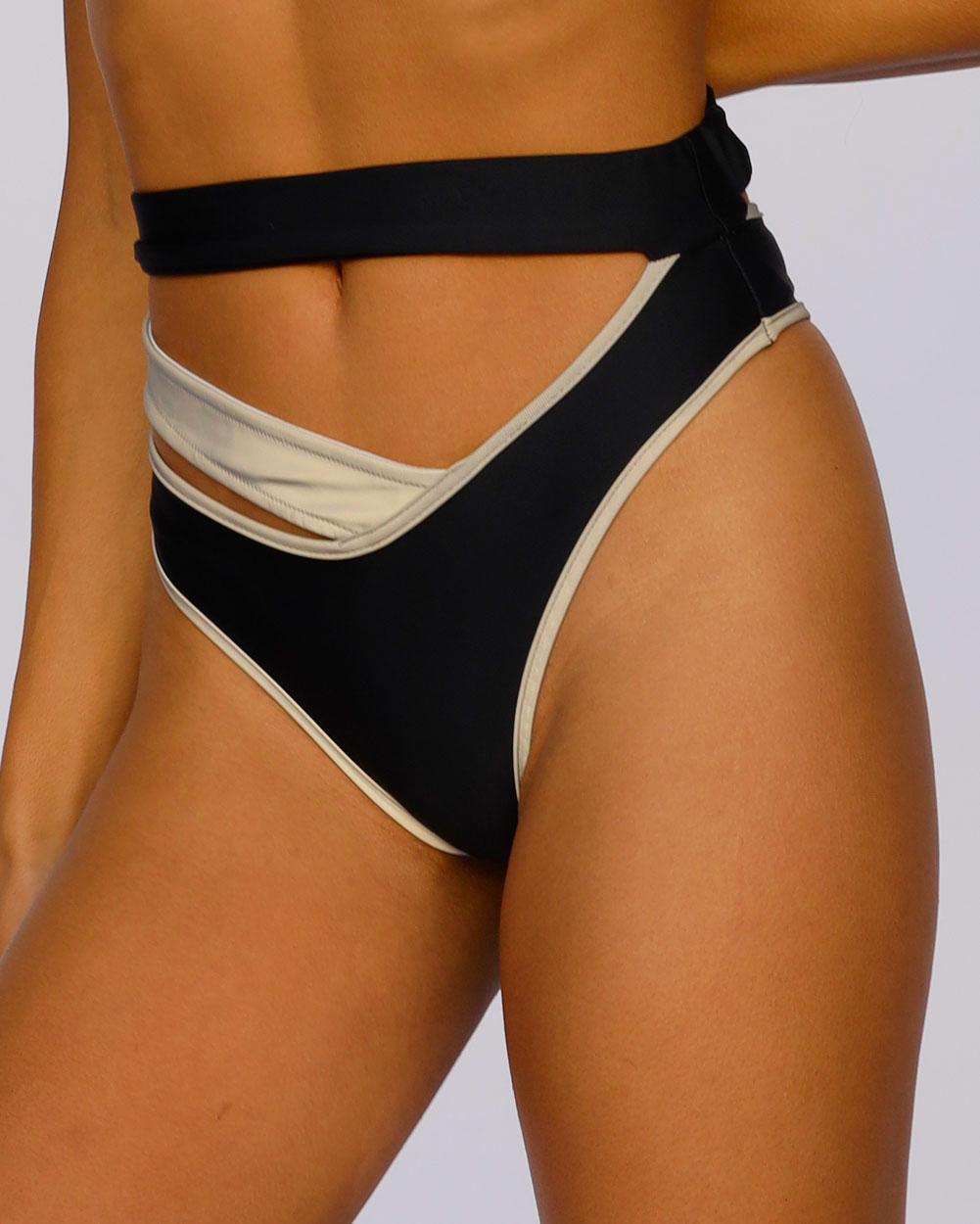 Backstage Baddie Reflective Cutout Bottoms-Black/Silver-Side--Courtney---S