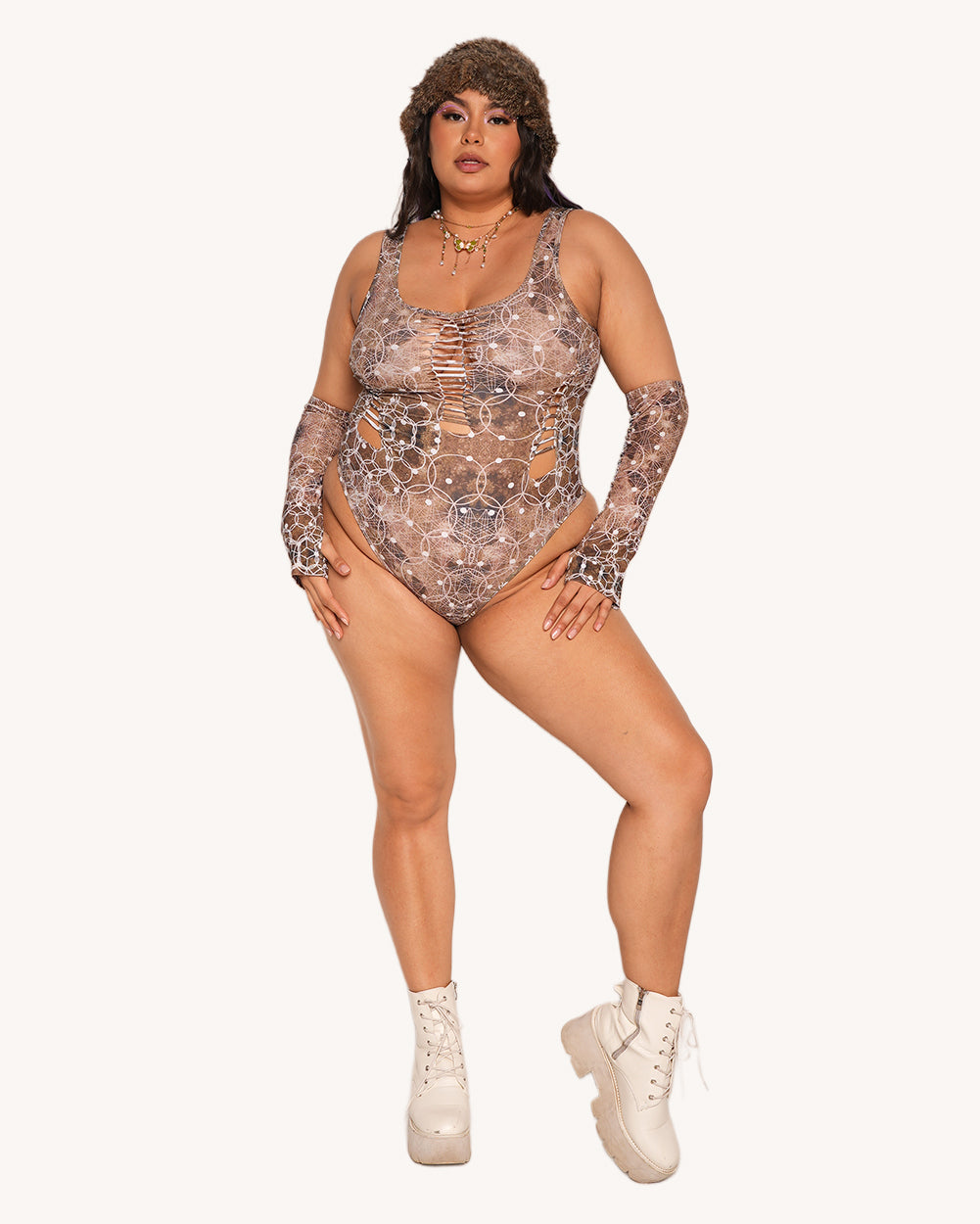 Beneath The Trees Braided Bodysuit with Sleeves - Image 7