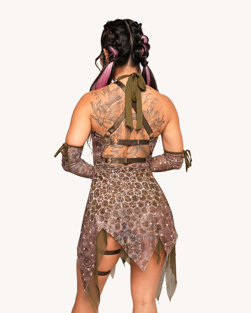 Beneath The Trees Leg Garter Dress with Sleeves - Image 2