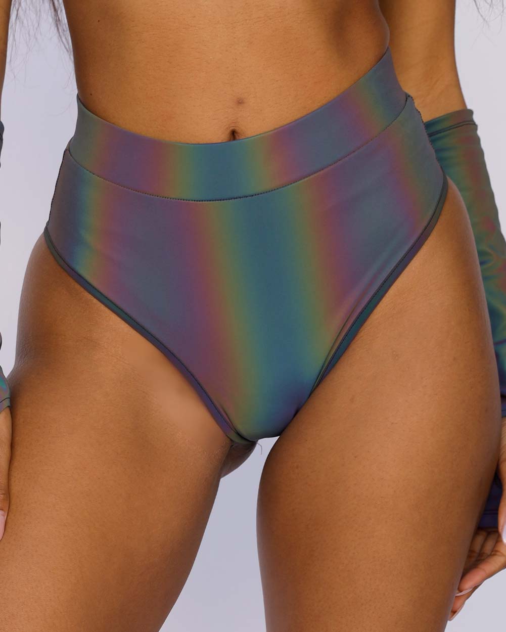 Blinding Lights Rainbow Reflective Bottoms-Black/Rainbow-Front--Nevaeh---S