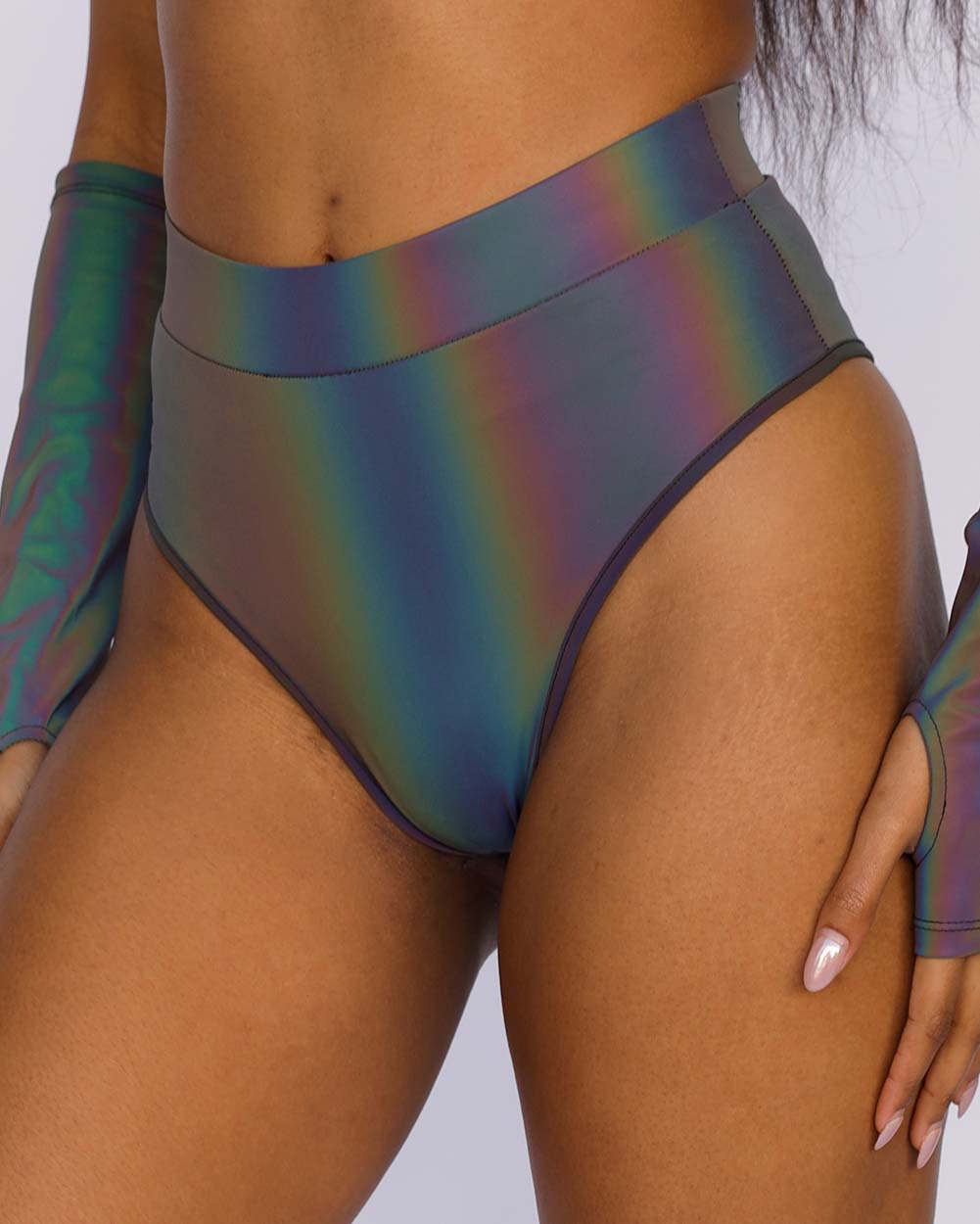 Blinding Lights Rainbow Reflective Bottoms-Black/Rainbow-Side--Nevaeh---S