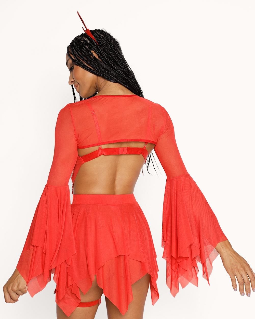 Bloodlust Ultra Crop Top-Red-Regular-Back--Courtney---S