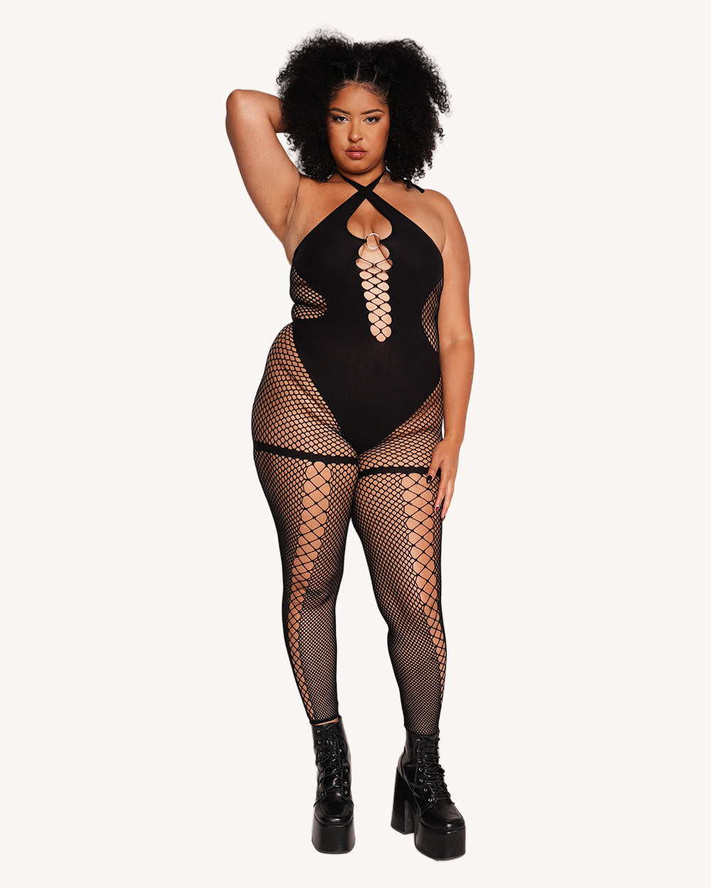 Booth Baddie Fishnet Jumpsuit - Image 36240536633527