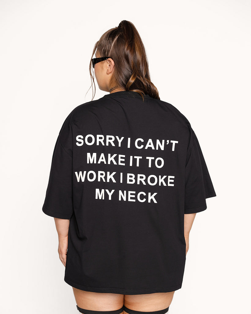 Broke My Neck Tee-Black/White-Curve1-Back--Milani---2XL