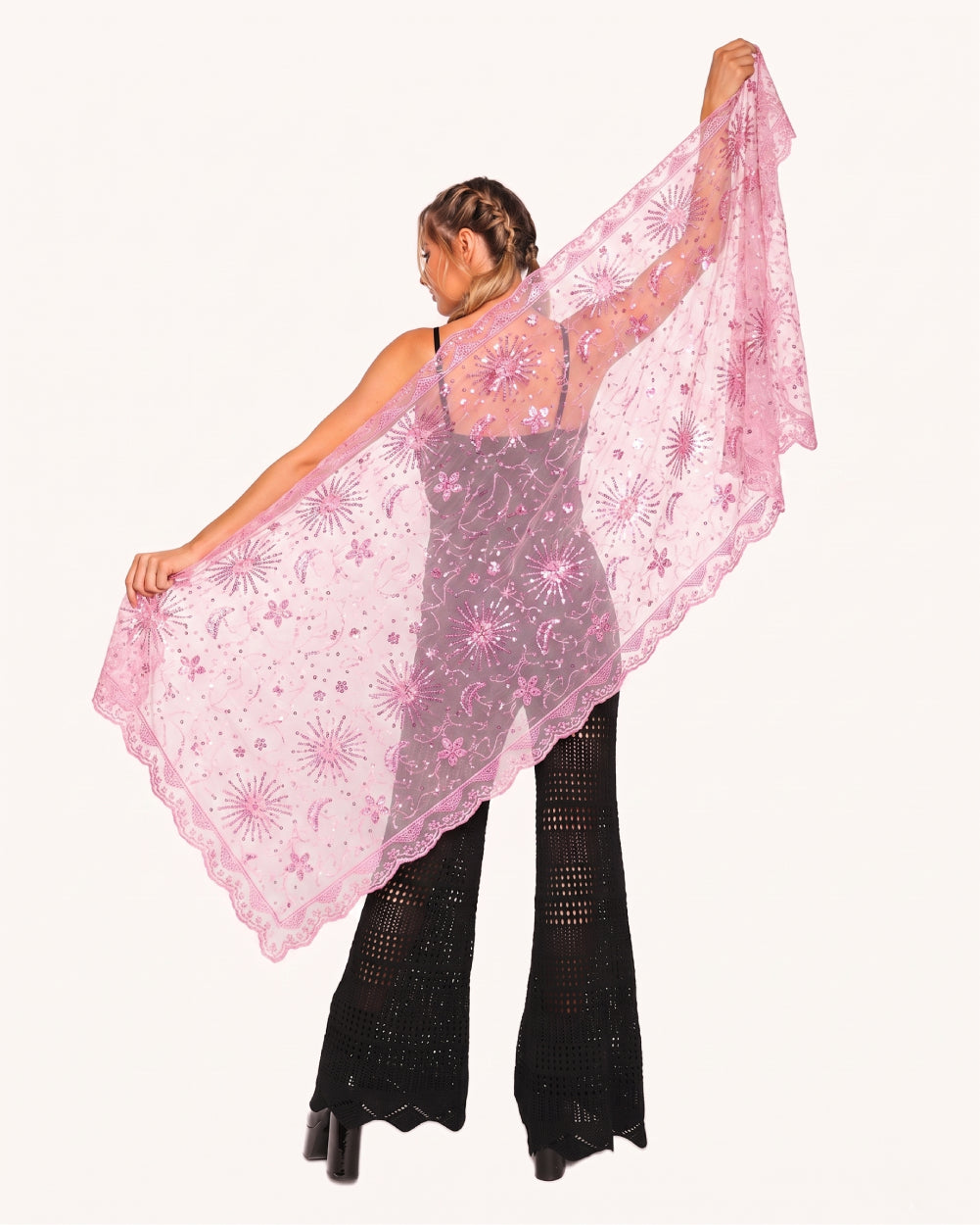 Celestia Love Sequin Pashmina - Image 35543293067447