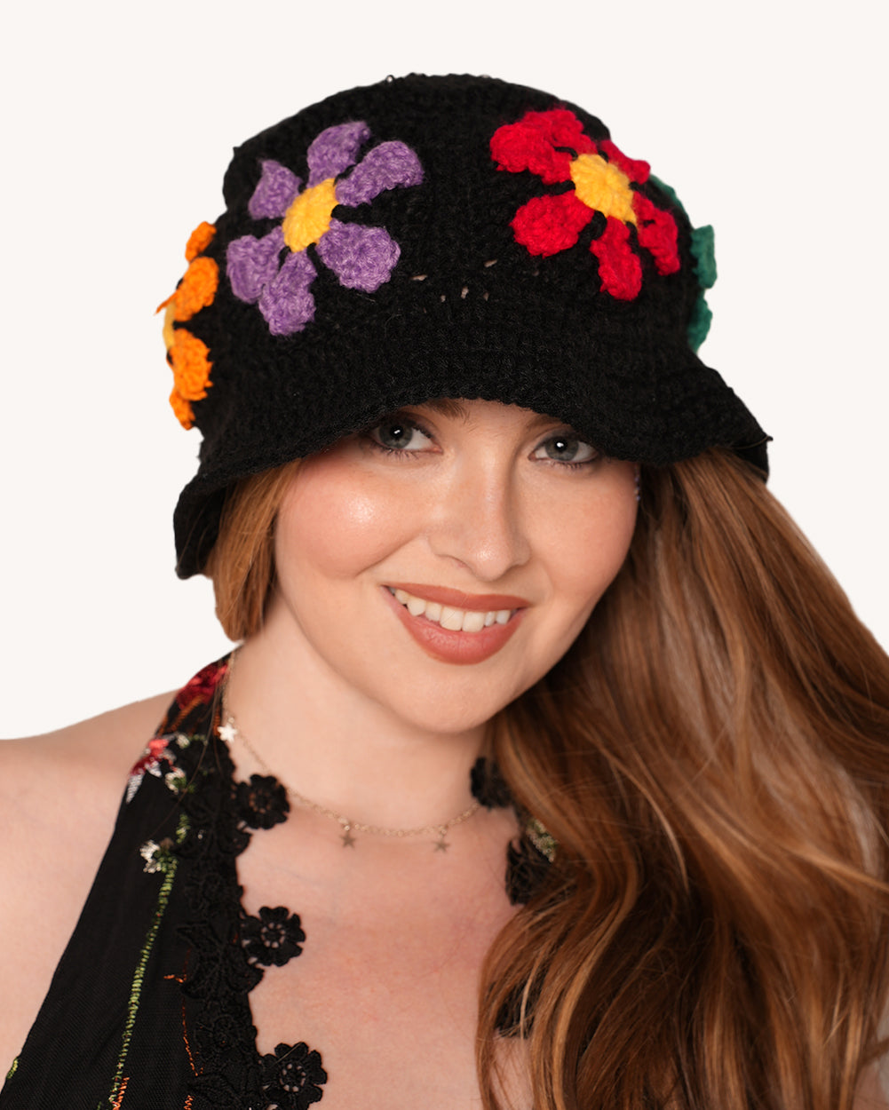 Child of the Forest Floral Crochet Hat - Image 32267317903543