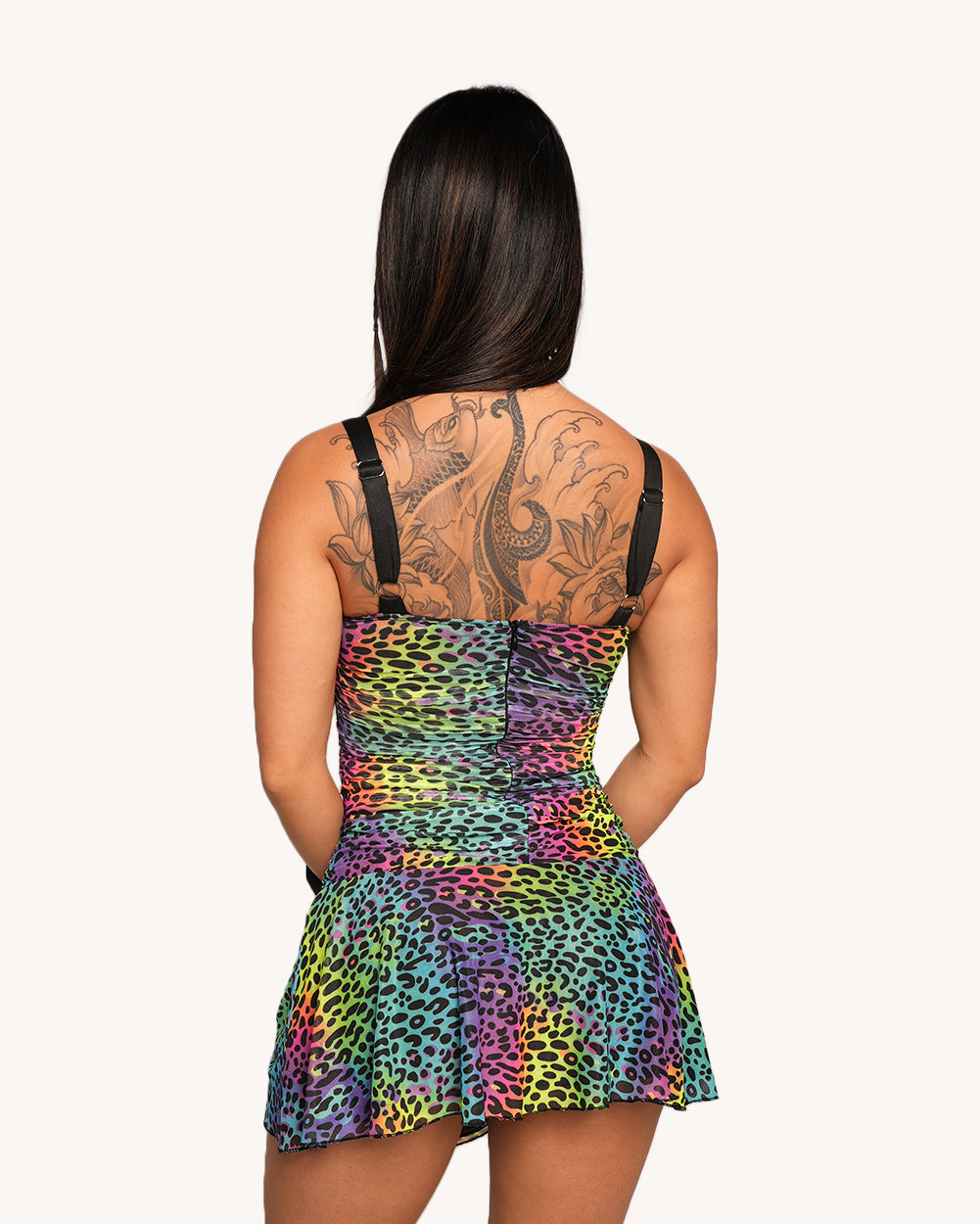 Cosmic Jungle Cutout O-Ring Mesh Dress - Image 35012639785143