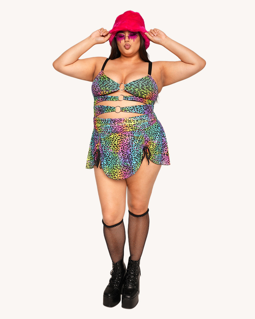 Cosmic Jungle Cutout O-Ring Mesh Dress - Image 6