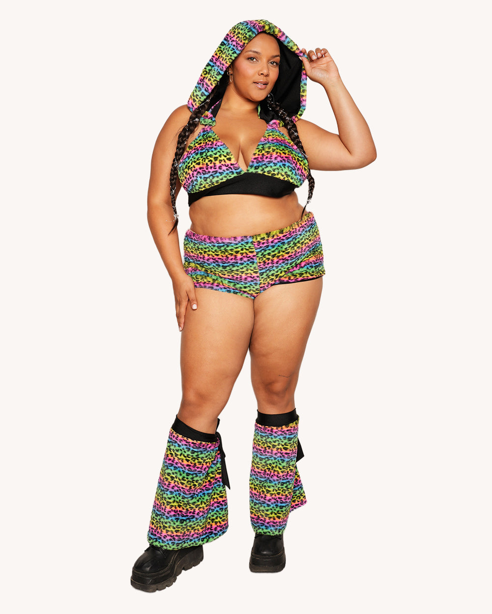 Cosmic Jungle Fur Leg Warmers - Image 4