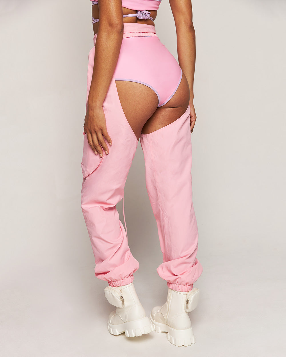 Cupid's Cutie Chaps with Heart Pockets-Baby Pink-Regular-Back--Courtney---S