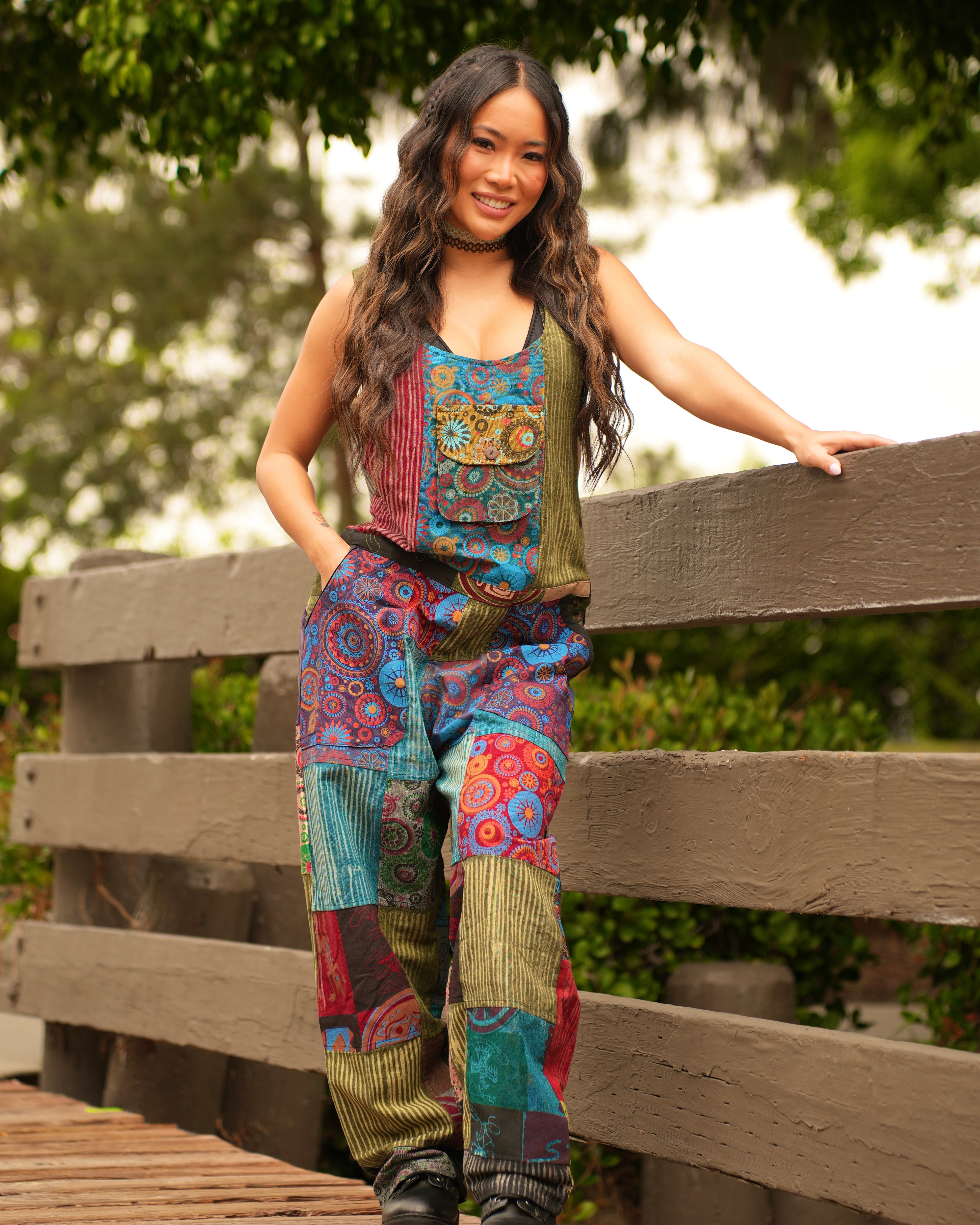 Peace, Love, and Vibes Overalls - Image 35864278827191