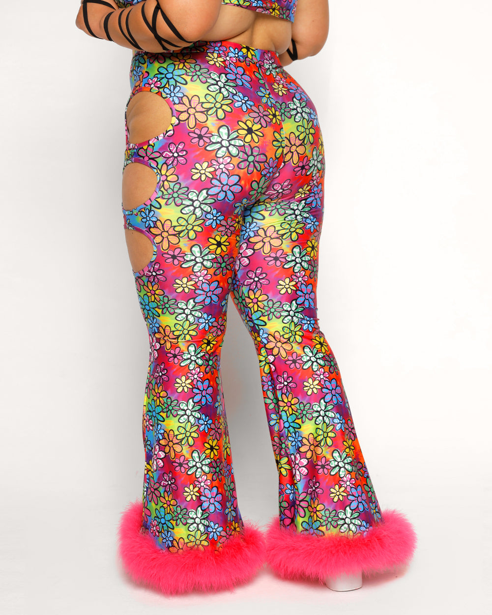 Daisy Dreamland Marabou Bell Bottoms-Rainbow-Curve1-Back--Silvia---1X