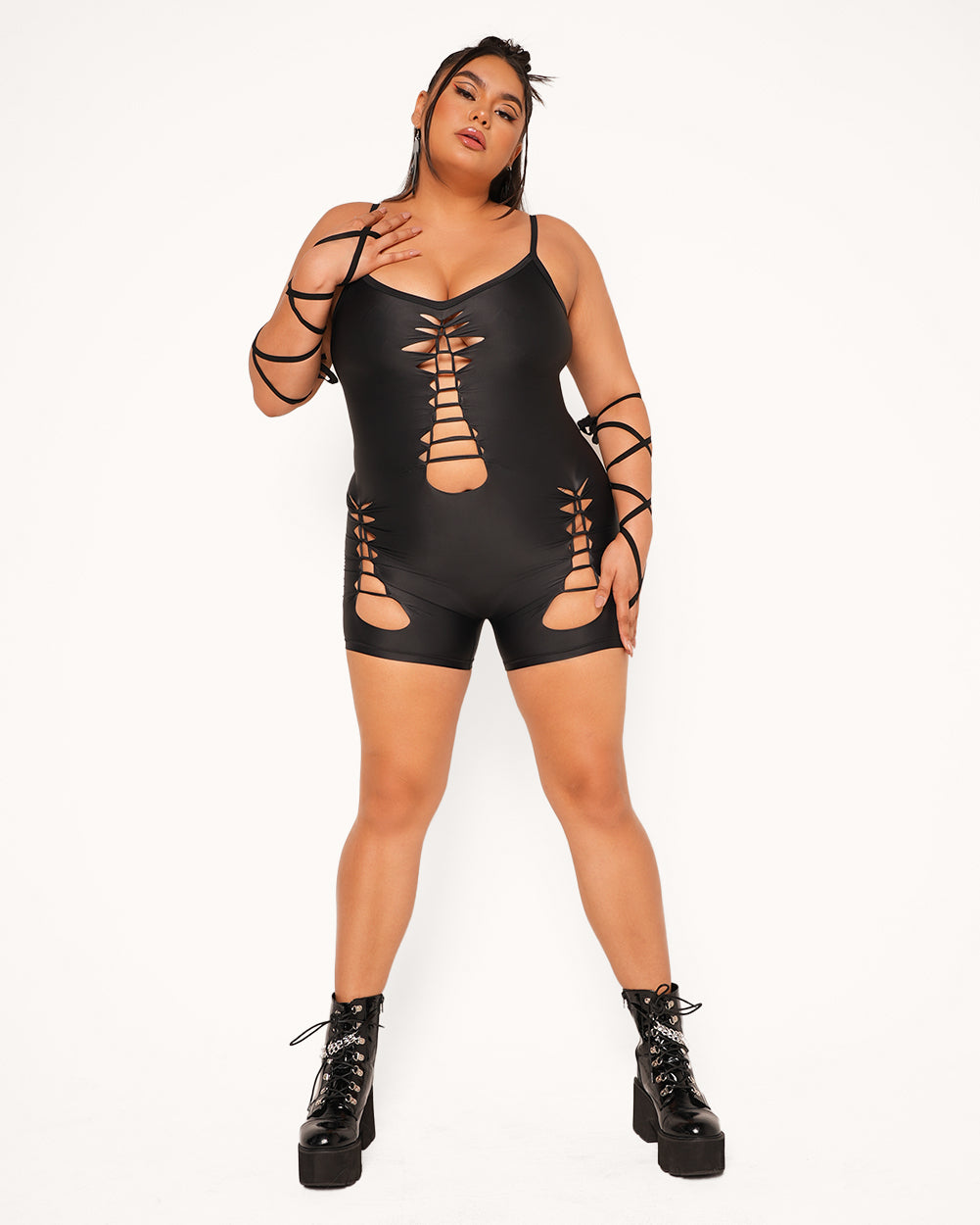 Dance in the Dark Braided Romper-Black-Curve1-Full--Anyssa---1X