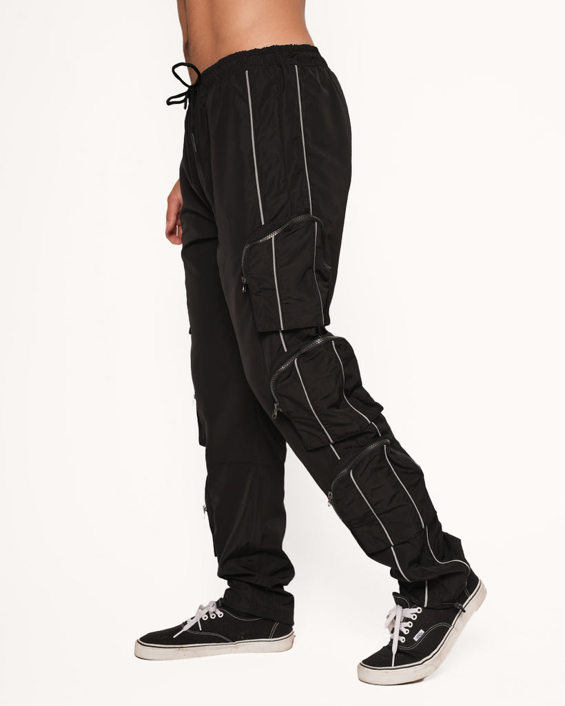 Daredevil Men's Reflective Cargo Pants-Black-Regular-Side--Jacob---L