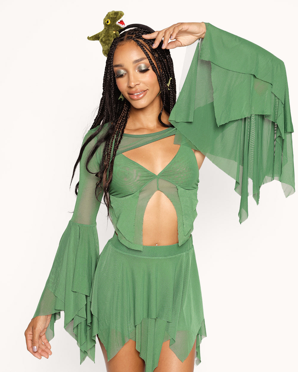 Dark Arts Ultra Crop Top - Green-Green-Regular-Front--Courtney---S