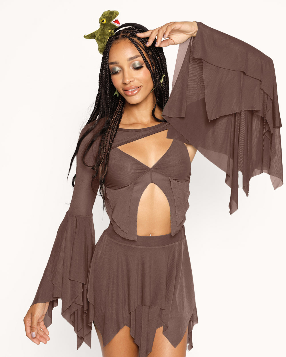 Dark Arts Ultra Crop Top - Brown-Regular-Front--Courtney---S