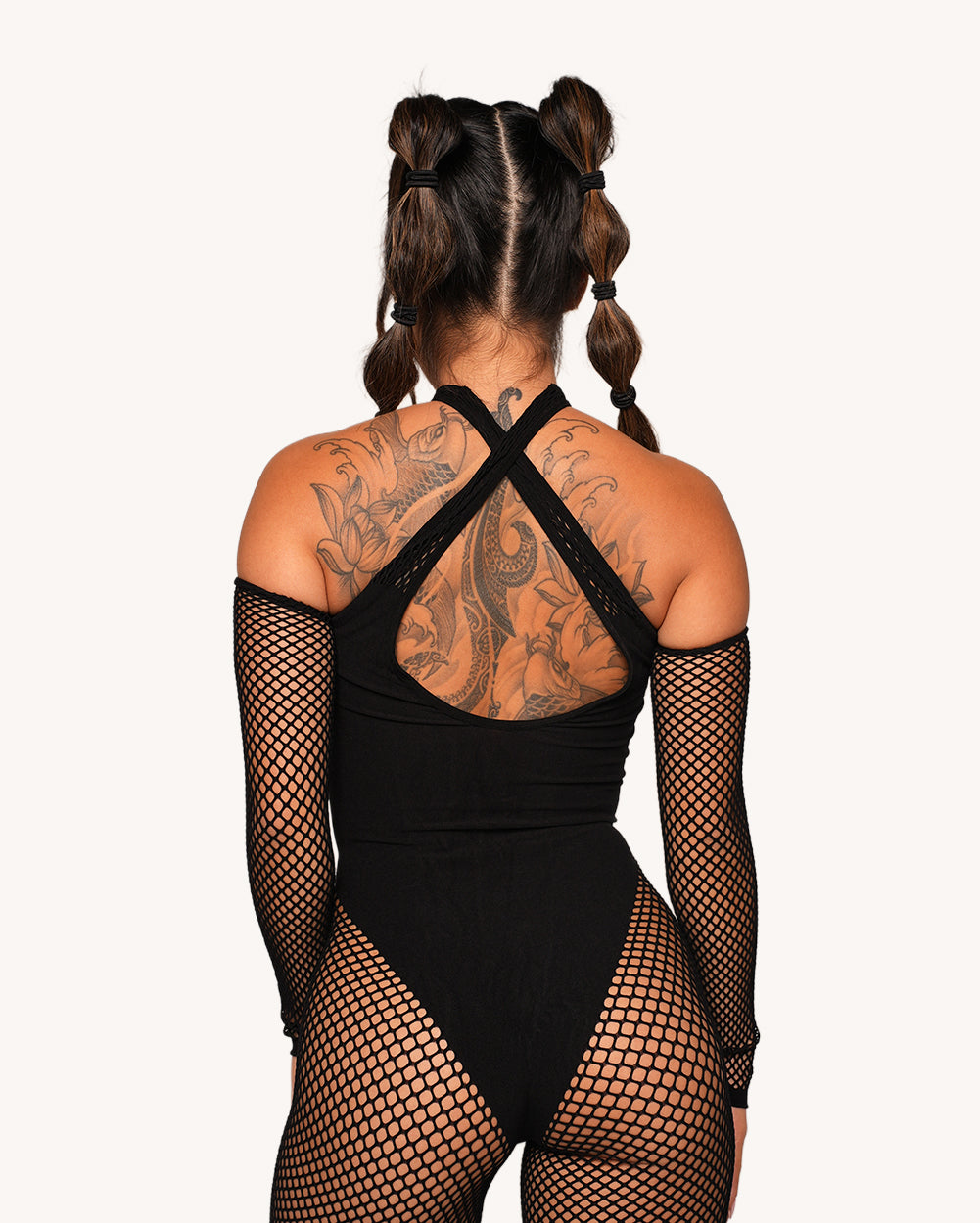 Dark Circuit Fishnet Jumpsuit Set - Image 2