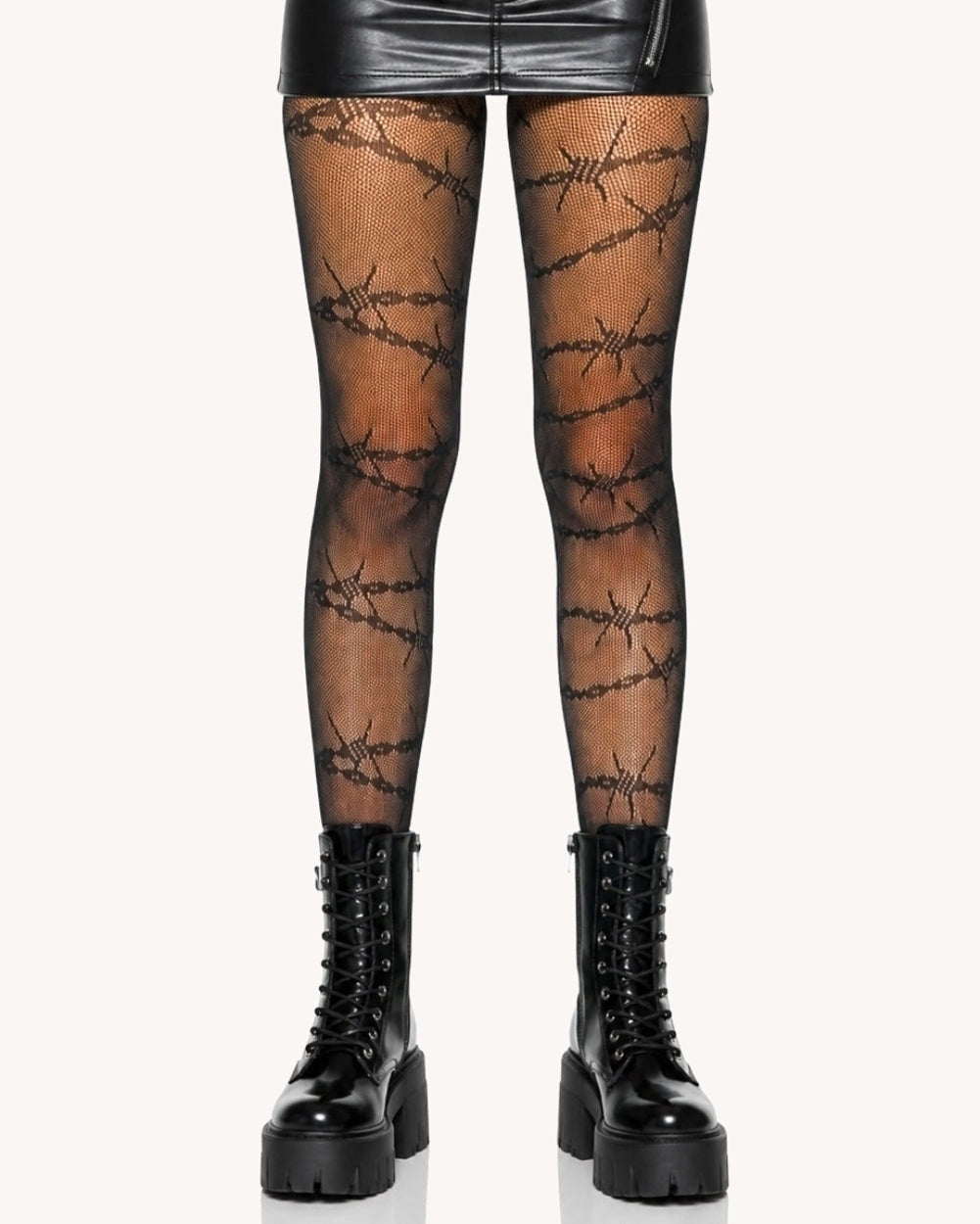 Dark Wire Barbed Fishnet Tights