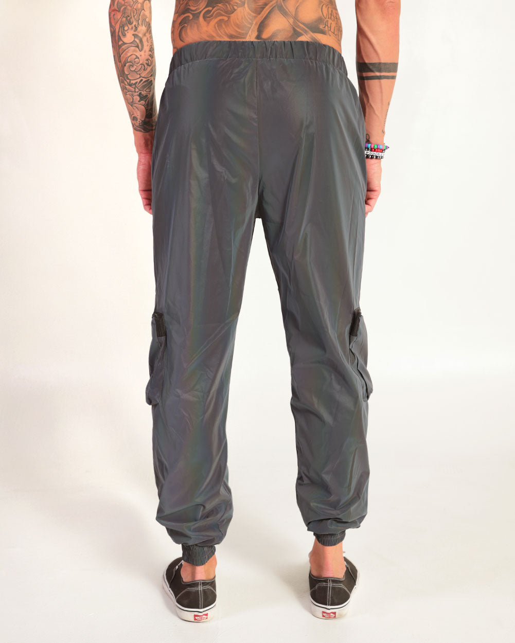 Daylight Rainbow Reflective Joggers with Cargo Pockets-Rainbow-Back--Zach---L