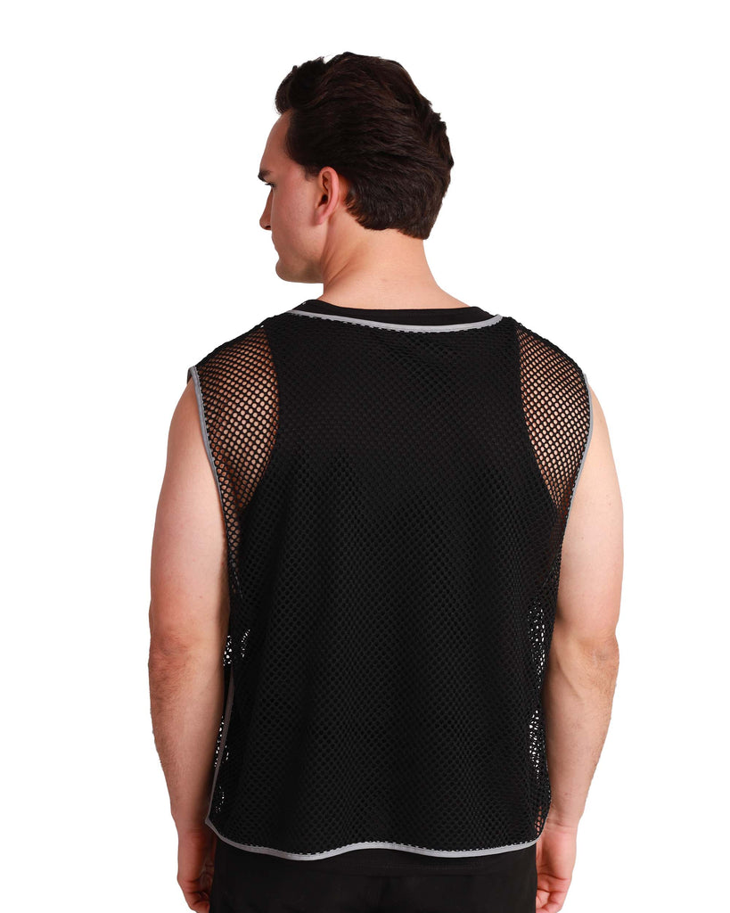 Delaying Tactic Reflective Fishnet Vest-Black/Grey-Back--David---M