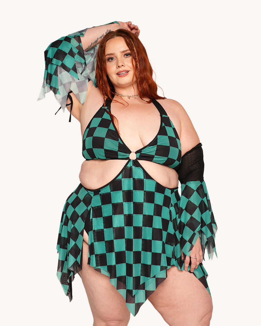 Demon's Mercy Mesh Dress with Sleeves - Image 4