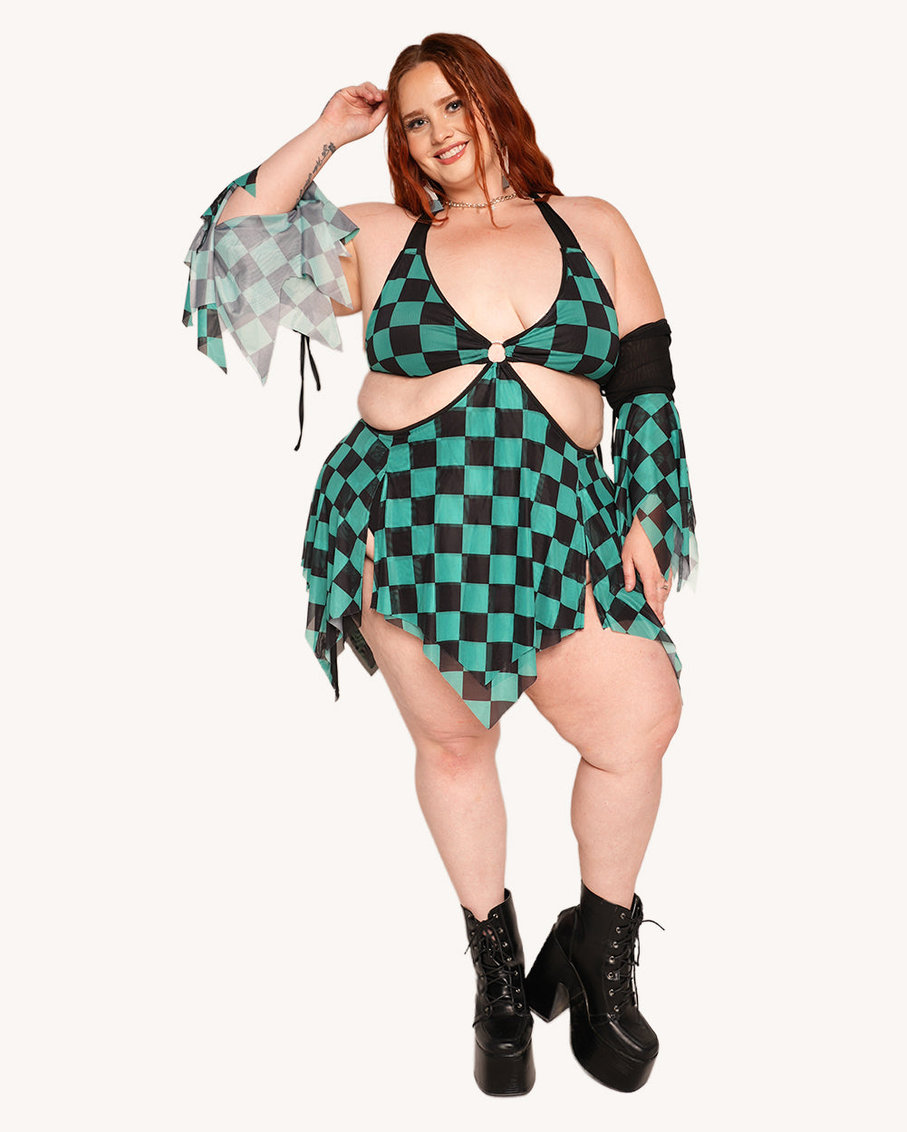 Demon's Mercy Mesh Dress with Sleeves - Image 7