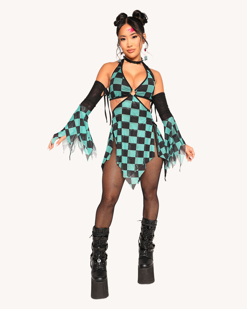 Demon's Mercy Mesh Dress with Sleeves - Image 3