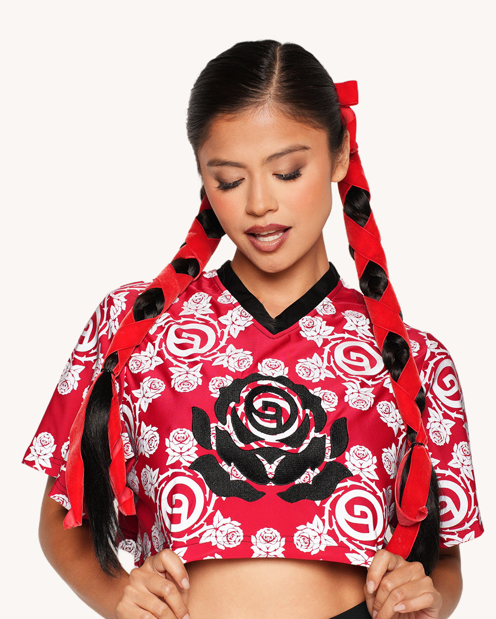 Deorro x iHR Silver Reflective Cropped Football Jersey - Image 1