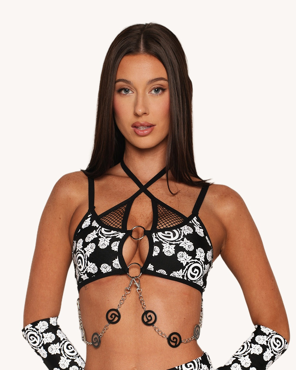 Deorro x iHR Silver Reflective Halter Top - Image 71227480866999