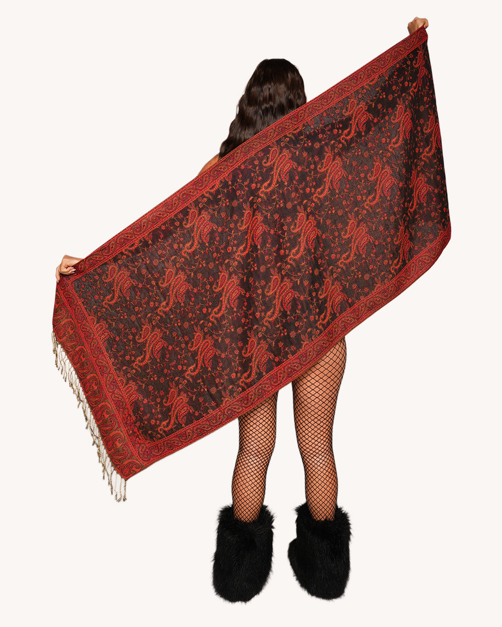 Desert Daydream Paisley Tassel Pashmina - Image 33444214833335