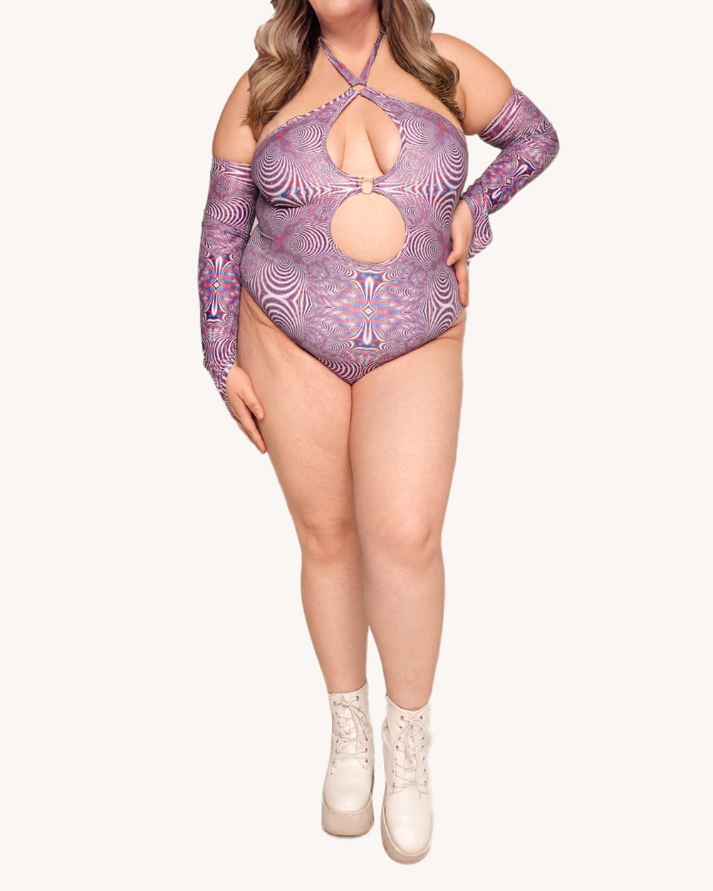 Distortion Bodysuit With Sleeves - Image 32619222073527