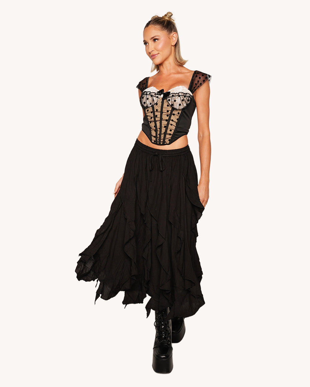 Dotty Lace Corset Top - Image 37680975610039