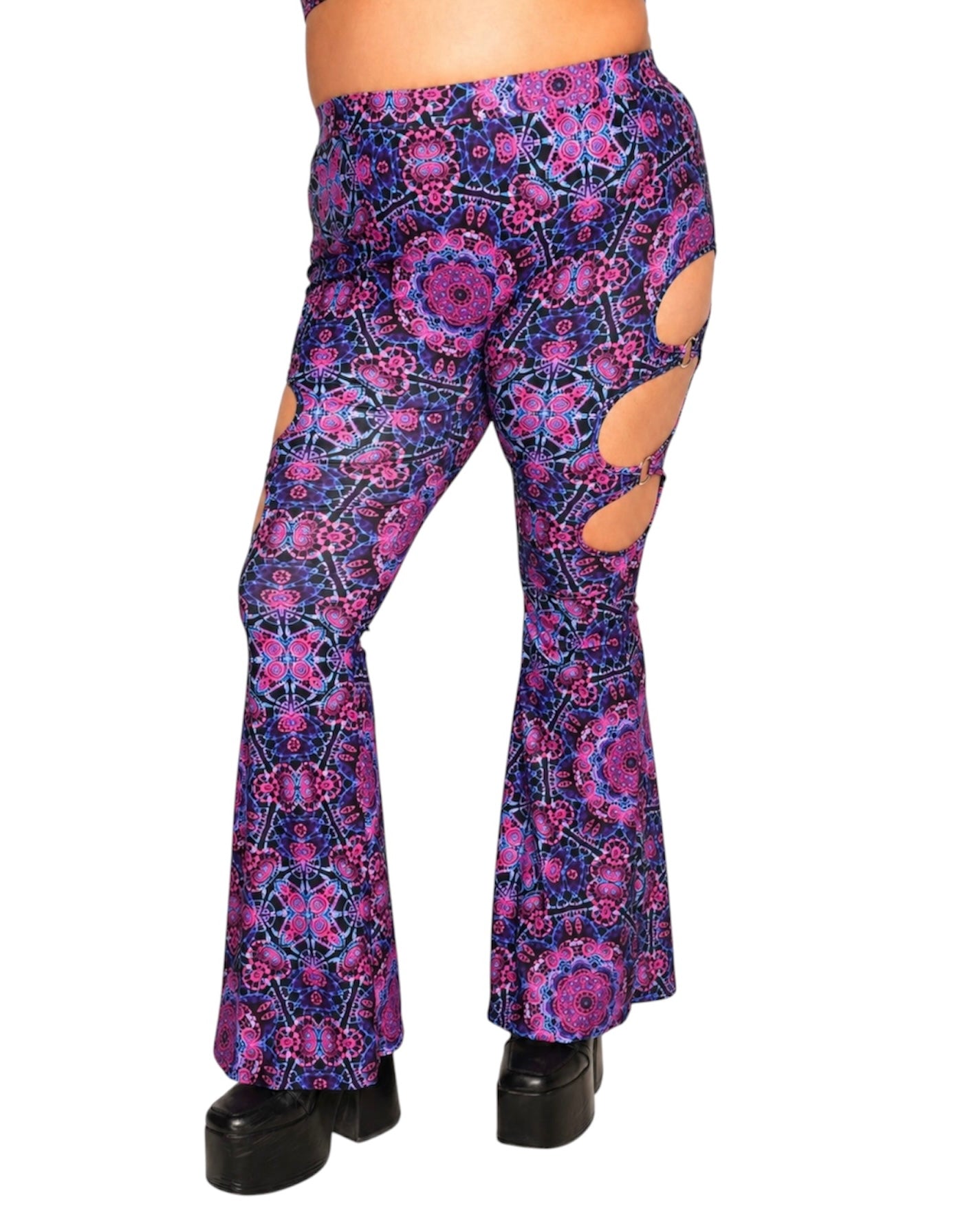 Dreamwave Cutout Bell Bottoms - Image 35402637017271