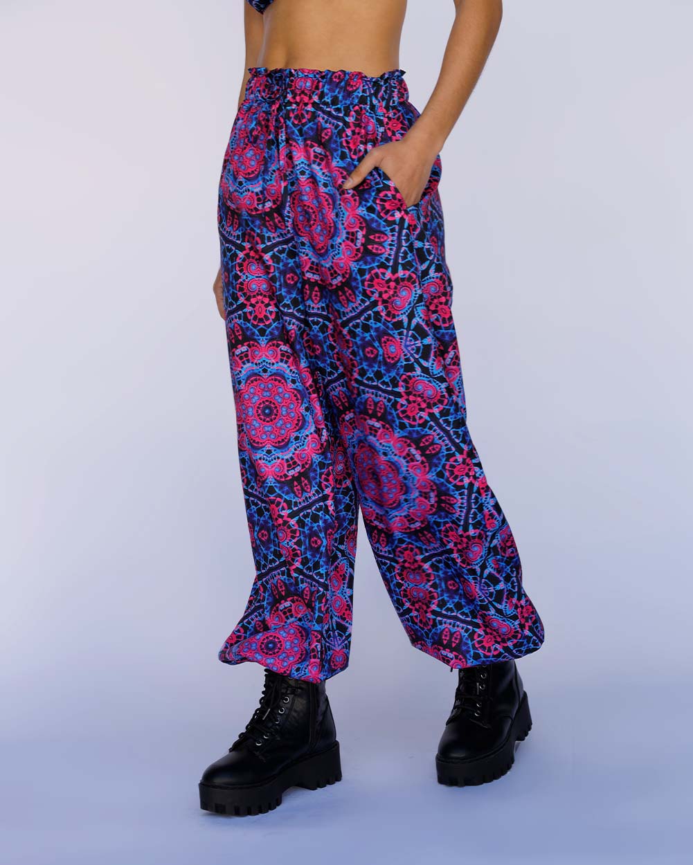 Dreamwave Harem Pants-Black/Pink/Purple-Side--Quinn---S