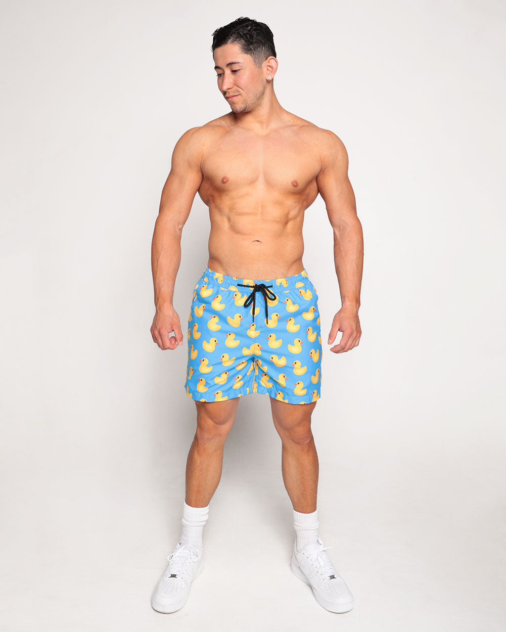 Ducky Delight Men's Shorts-Blue/Yellow-Regular-Full--Eric2---L